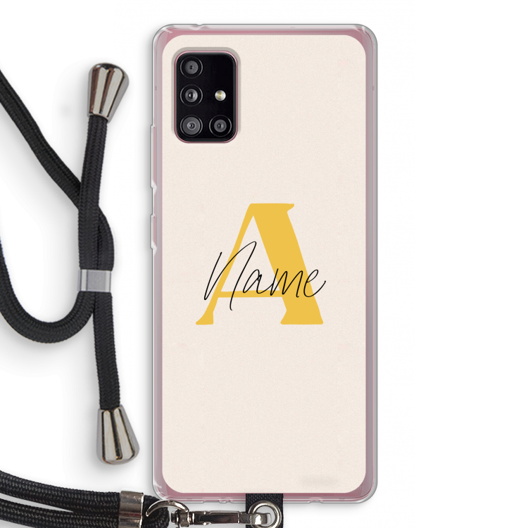 Amber Script: Samsung Galaxy A51 5G Transparant Hoesje met koord