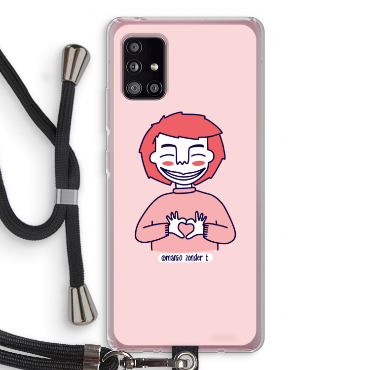 Hartje: Samsung Galaxy A51 5G Transparant Hoesje met koord