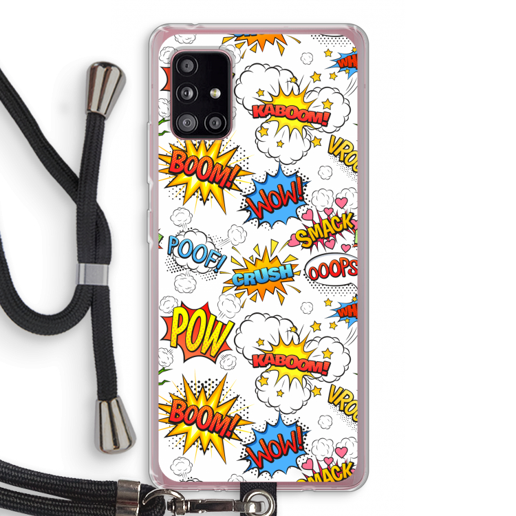 Pow Smack: Samsung Galaxy A51 5G Transparant Hoesje met koord