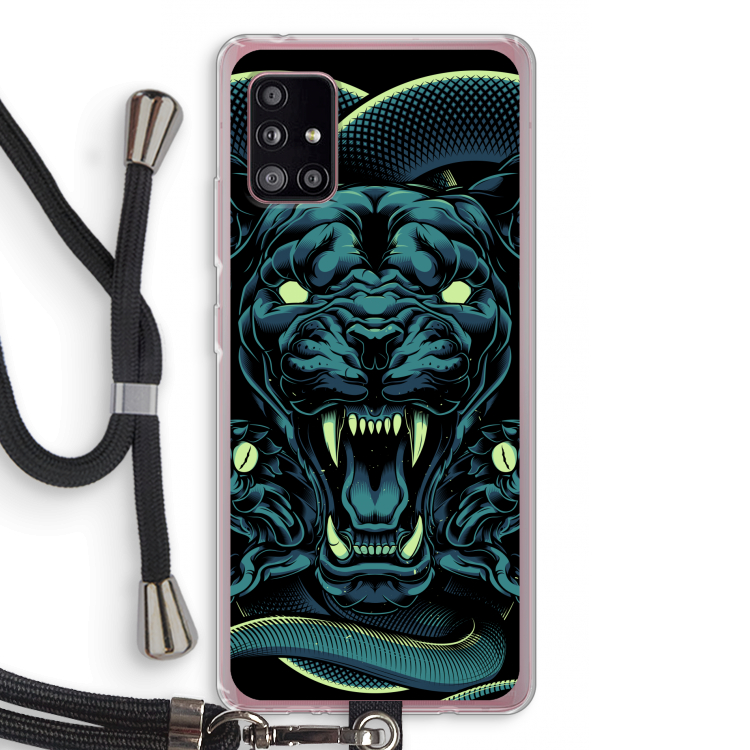 Cougar and Vipers: Samsung Galaxy A51 5G Transparant Hoesje met koord