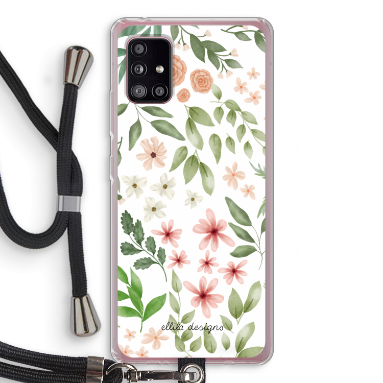 Botanical sweet flower heaven: Samsung Galaxy A51 5G Transparant Hoesje met koord