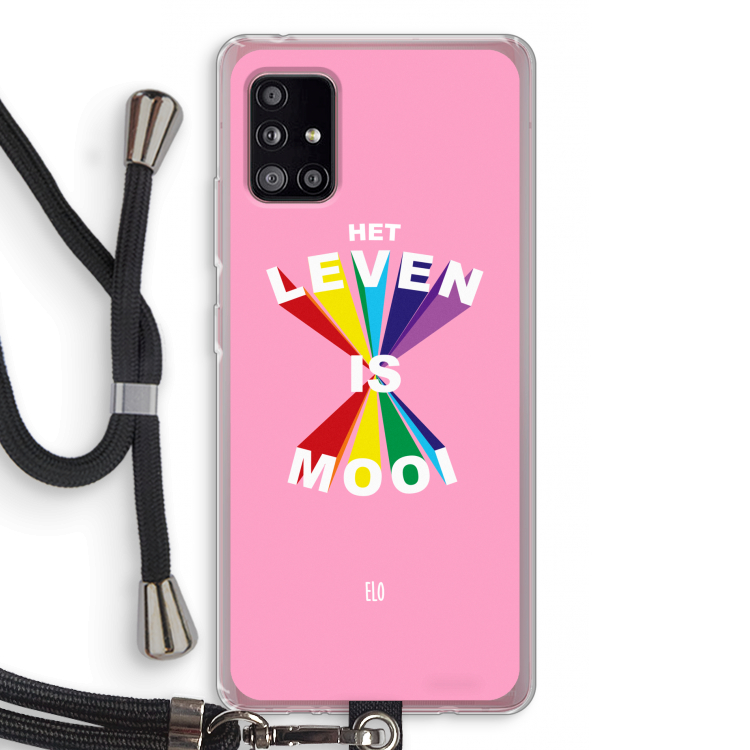 Het Leven Is Mooi: Samsung Galaxy A51 5G Transparant Hoesje met koord