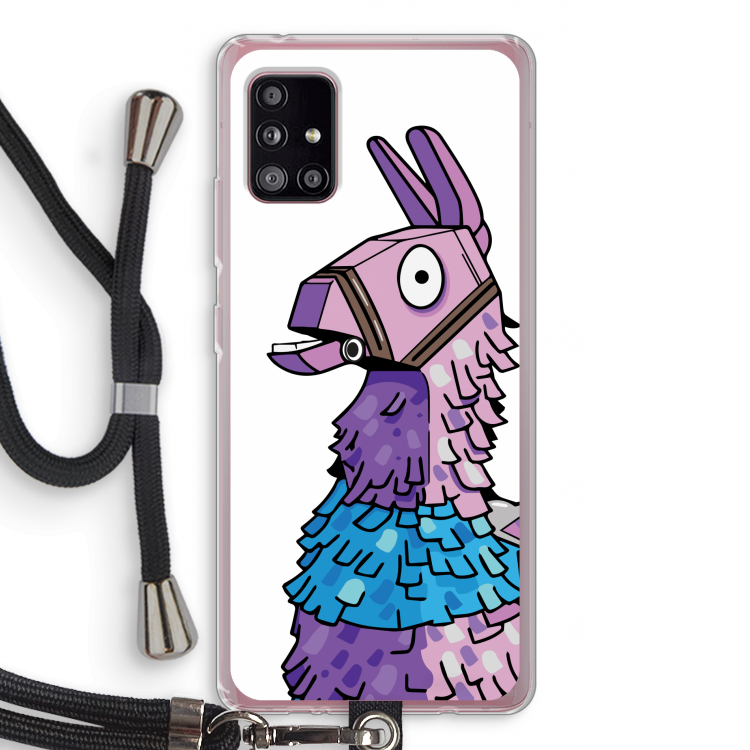 Lama: Samsung Galaxy A51 5G Transparant Hoesje met koord