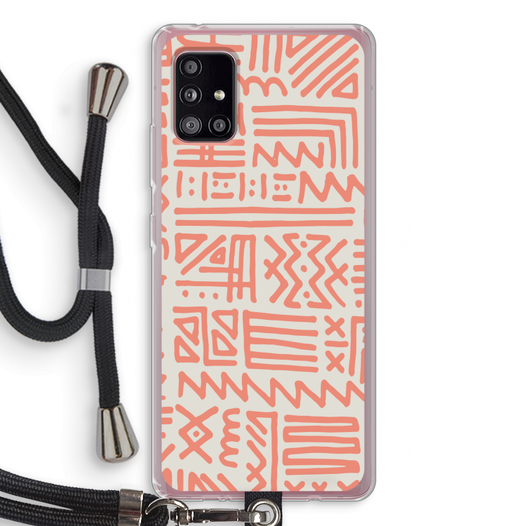 Marrakech Pink: Samsung Galaxy A51 5G Transparant Hoesje met koord