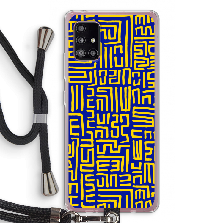 Majorelle Blue Print: Samsung Galaxy A51 5G Transparant Hoesje met koord