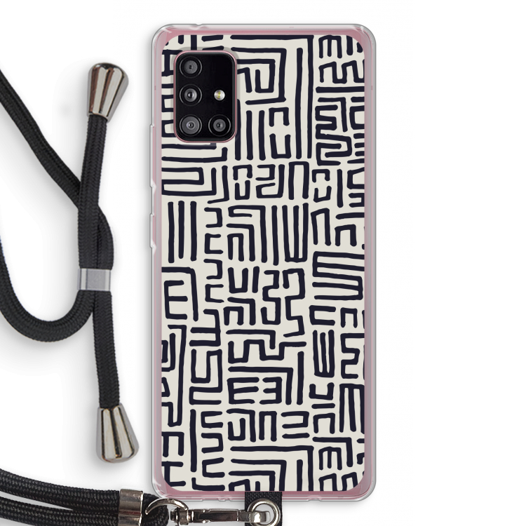 Moroccan Print: Samsung Galaxy A51 5G Transparant Hoesje met koord