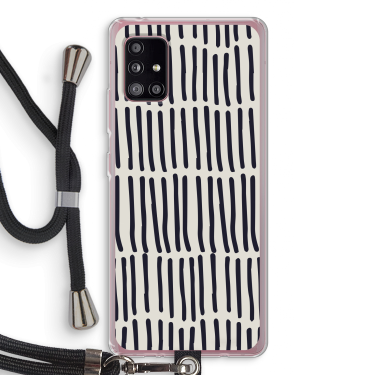 Moroccan stripes: Samsung Galaxy A51 5G Transparant Hoesje met koord