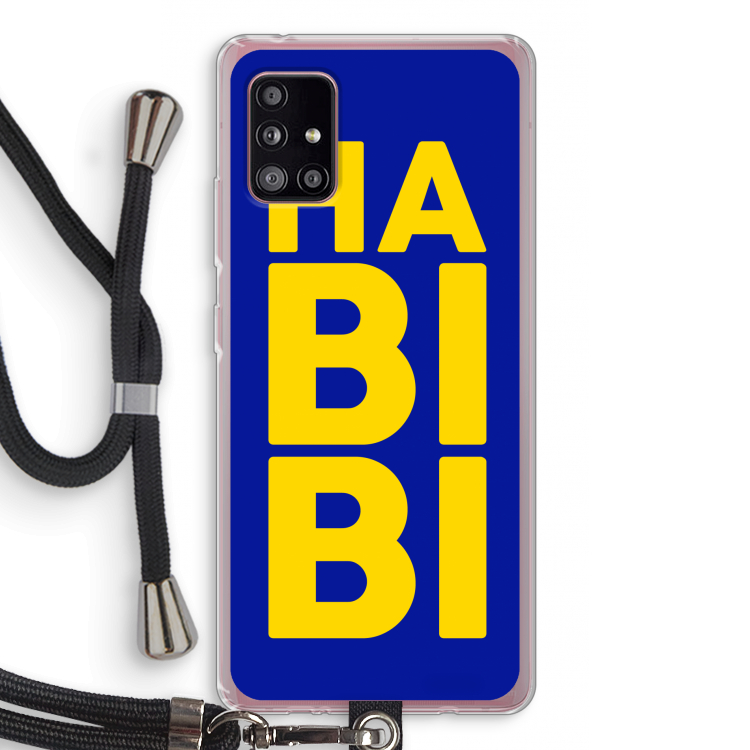 Habibi Blue: Samsung Galaxy A51 5G Transparant Hoesje met koord