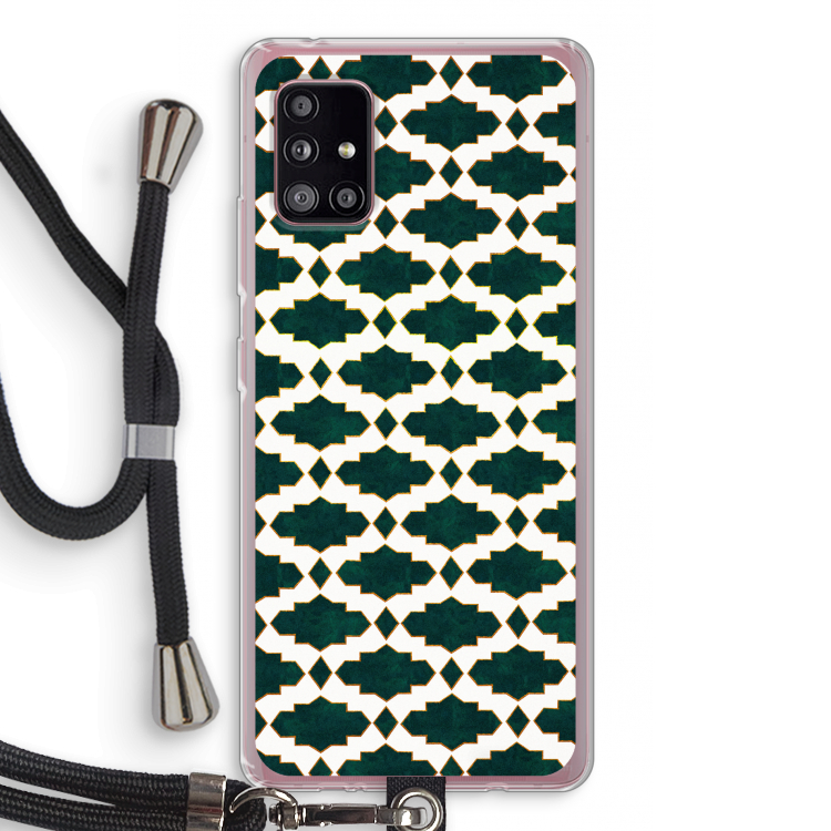 Moroccan tiles: Samsung Galaxy A51 5G Transparant Hoesje met koord