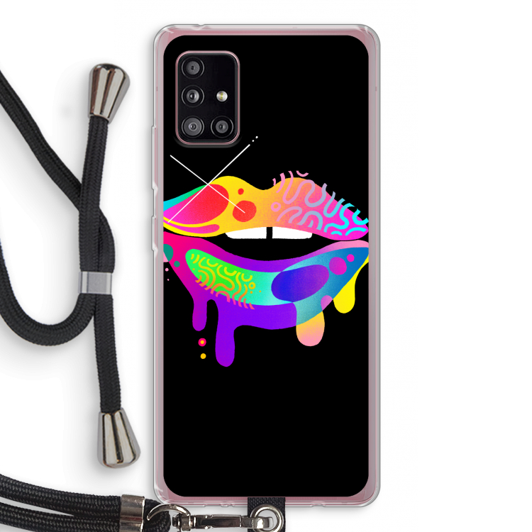 Lip Palette: Samsung Galaxy A51 5G Transparant Hoesje met koord