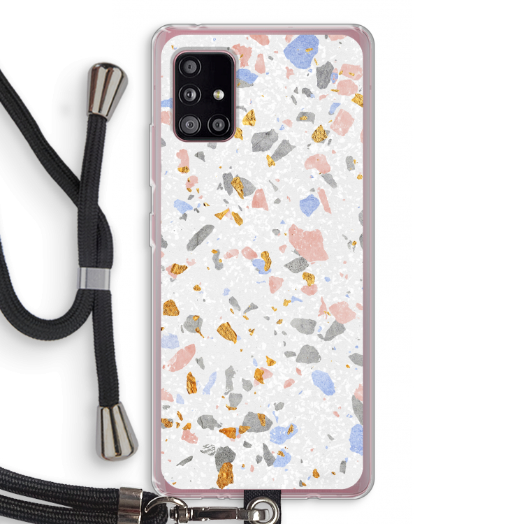 Terrazzo N°8: Samsung Galaxy A51 5G Transparant Hoesje met koord