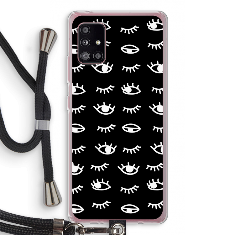 Eye pattern #3: Samsung Galaxy A51 5G Transparant Hoesje met koord