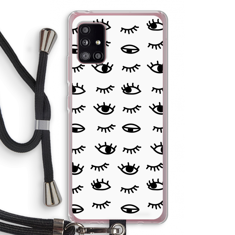 Eye pattern #2: Samsung Galaxy A51 5G Transparant Hoesje met koord