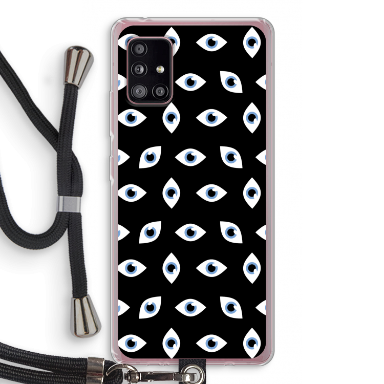 Eyes pattern: Samsung Galaxy A51 5G Transparant Hoesje met koord