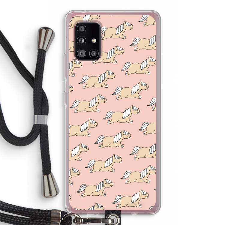 Ponys: Samsung Galaxy A51 5G Transparant Hoesje met koord
