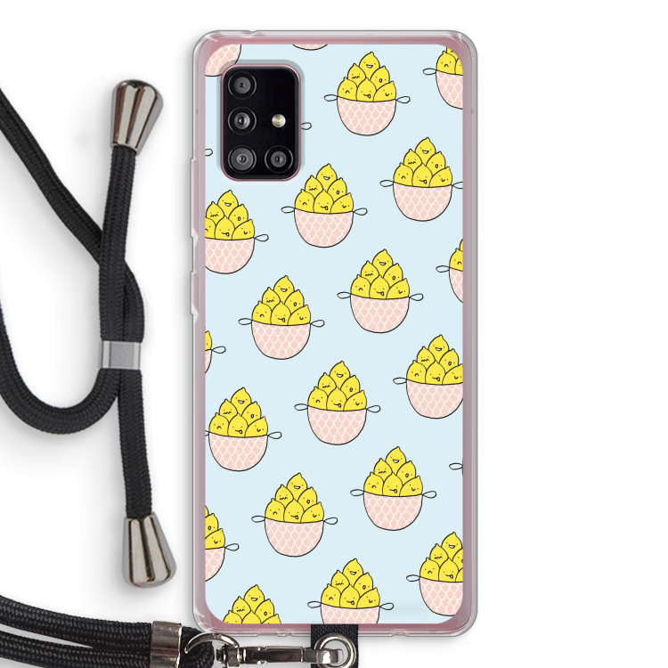 Citroenen: Samsung Galaxy A51 5G Transparant Hoesje met koord