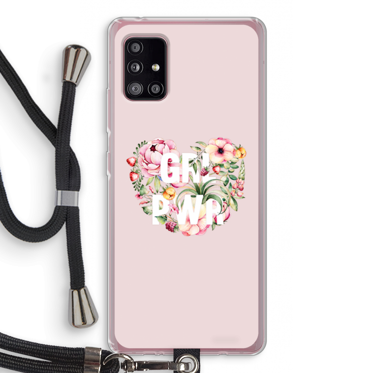 GRL PWR Flower: Samsung Galaxy A51 5G Transparant Hoesje met koord