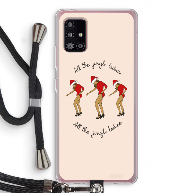 Jingle Ladies: Samsung Galaxy A51 5G Transparant Hoesje met koord