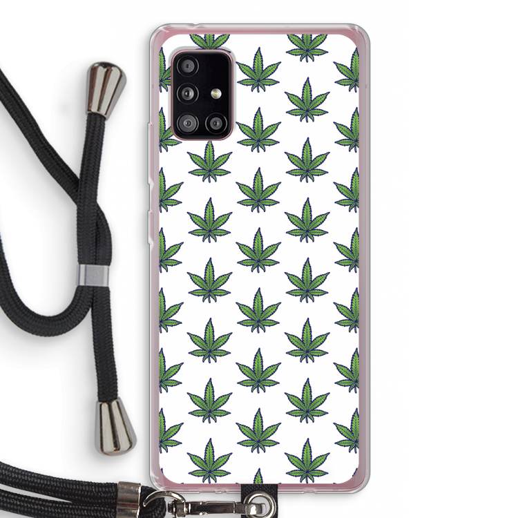 Weed: Samsung Galaxy A51 5G Transparant Hoesje met koord