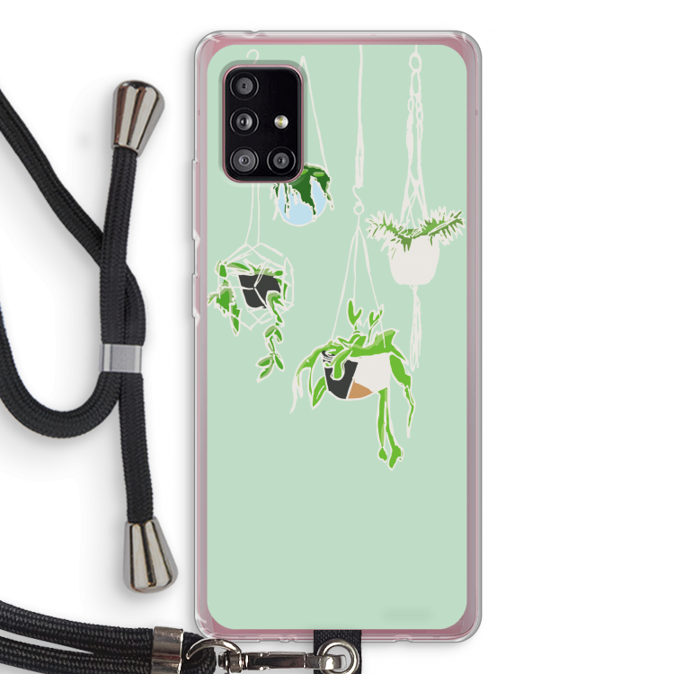 Hang In There: Samsung Galaxy A51 5G Transparant Hoesje met koord