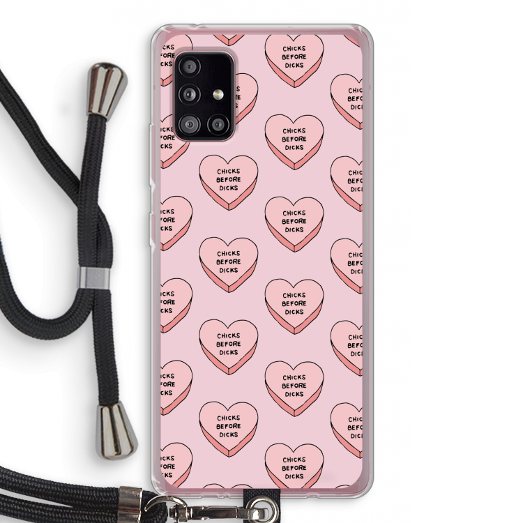 Chicks before dicks: Samsung Galaxy A51 5G Transparant Hoesje met koord