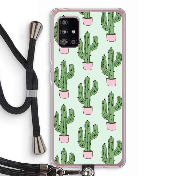 Cactus Lover: Samsung Galaxy A51 5G Transparant Hoesje met koord