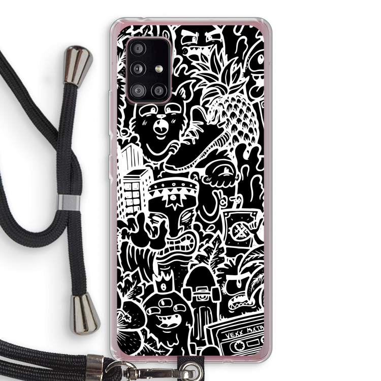 Vexx Black Mixtape: Samsung Galaxy A51 5G Transparant Hoesje met koord