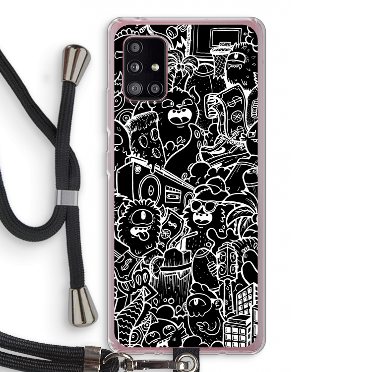 Vexx Black City : Samsung Galaxy A51 5G Transparant Hoesje met koord