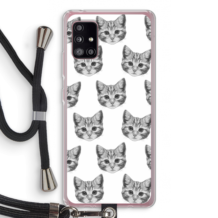 Kitten: Samsung Galaxy A51 5G Transparant Hoesje met koord