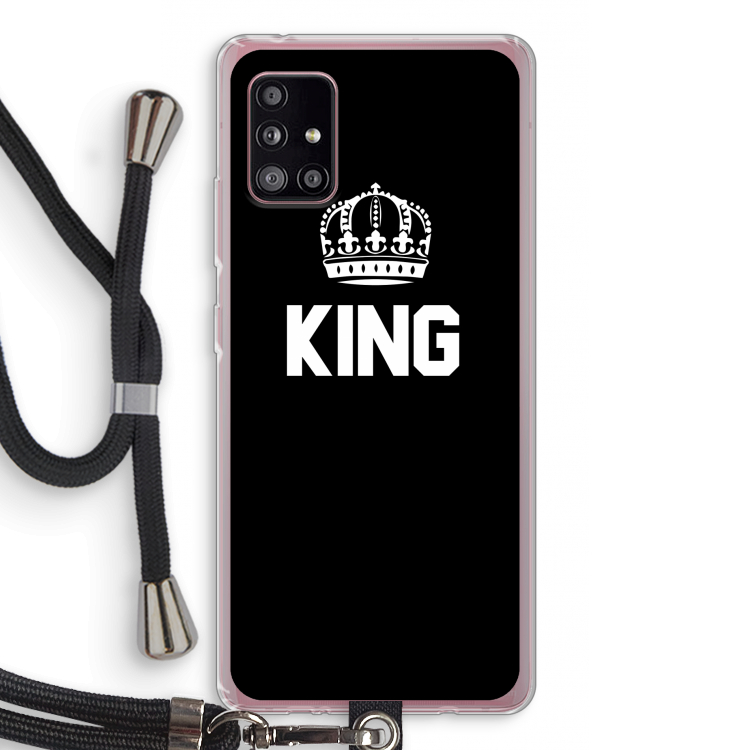 King zwart: Samsung Galaxy A51 5G Transparant Hoesje met koord