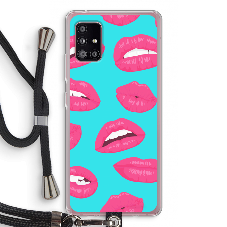Bite my lip: Samsung Galaxy A51 5G Transparant Hoesje met koord