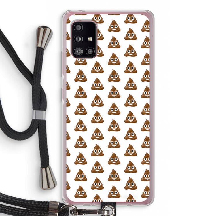 Poop emoji: Samsung Galaxy A51 5G Transparant Hoesje met koord