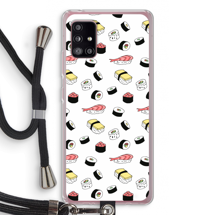 Sushi time: Samsung Galaxy A51 5G Transparant Hoesje met koord