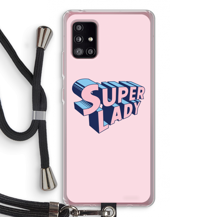 Superlady: Samsung Galaxy A51 5G Transparant Hoesje met koord
