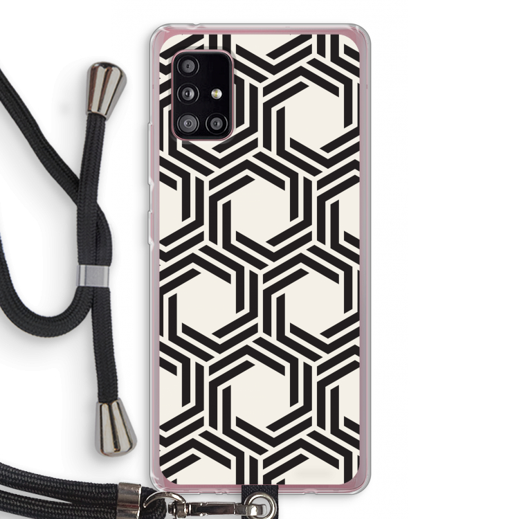 Geometrisch patroon: Samsung Galaxy A51 5G Transparant Hoesje met koord