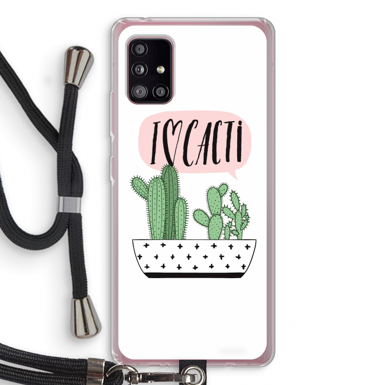 I love cacti: Samsung Galaxy A51 5G Transparant Hoesje met koord