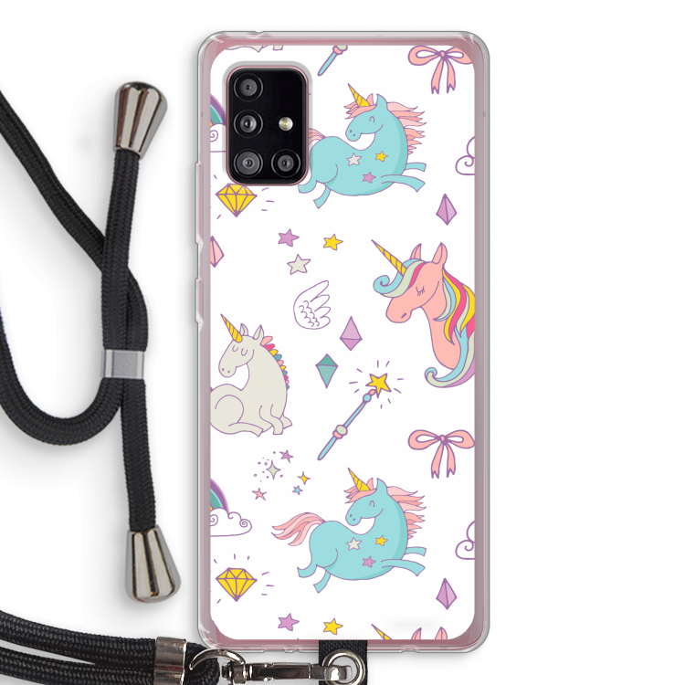 Fantasiewereld: Samsung Galaxy A51 5G Transparant Hoesje met koord