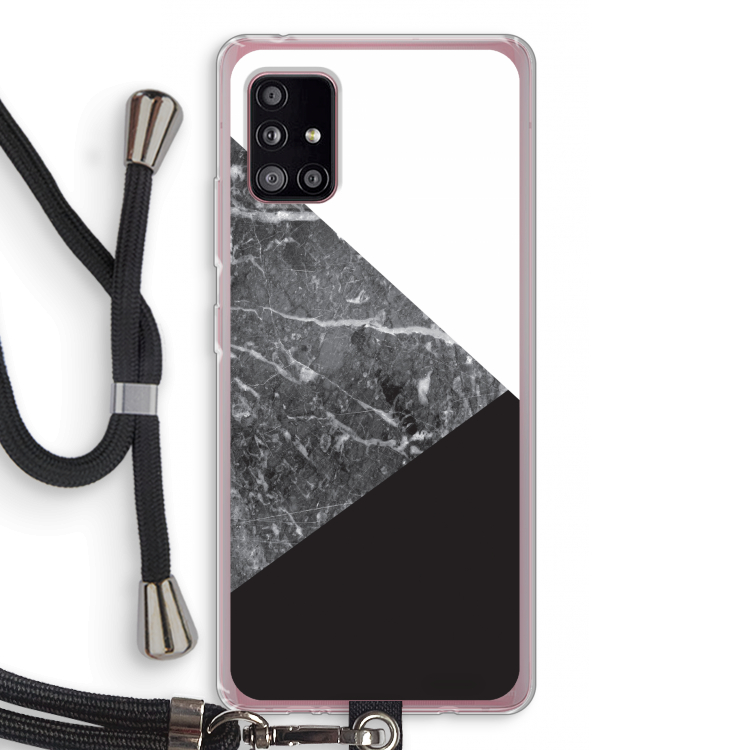 Combinatie marmer: Samsung Galaxy A51 5G Transparant Hoesje met koord