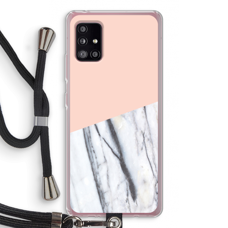 A touch of peach: Samsung Galaxy A51 5G Transparant Hoesje met koord
