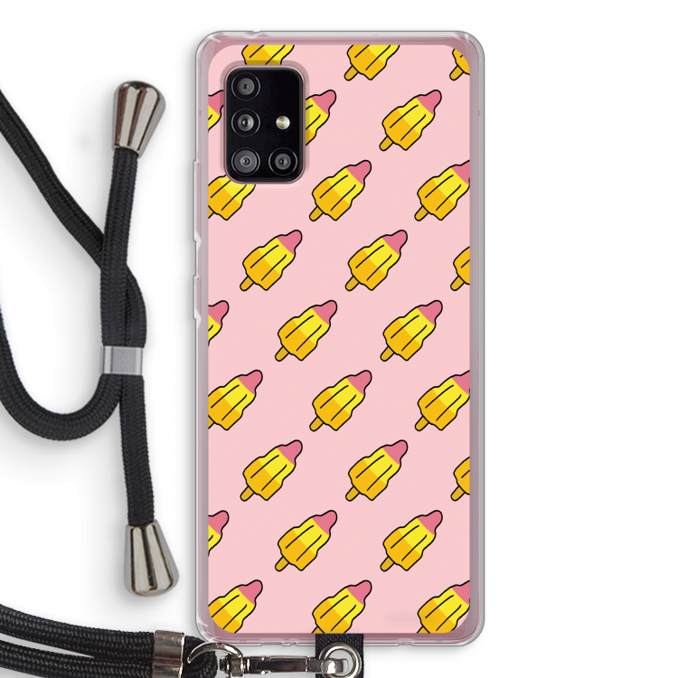 Waterijsjes: Samsung Galaxy A51 5G Transparant Hoesje met koord