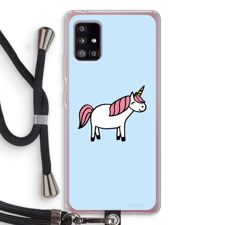 Eenhoorn: Samsung Galaxy A51 5G Transparant Hoesje met koord