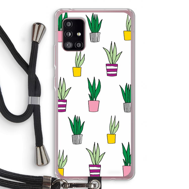Sanseveria: Samsung Galaxy A51 5G Transparant Hoesje met koord
