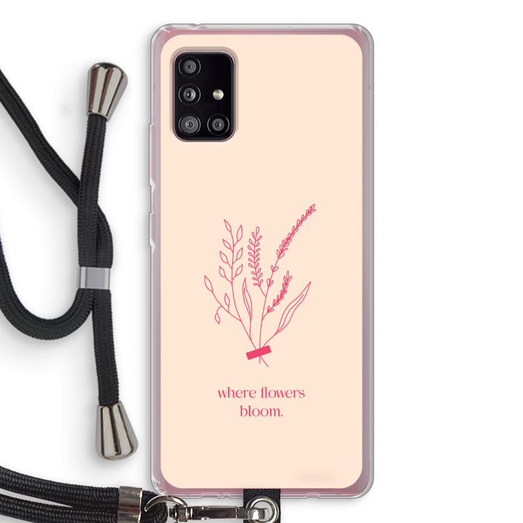 Where flowers bloom: Samsung Galaxy A51 5G Transparant Hoesje met koord