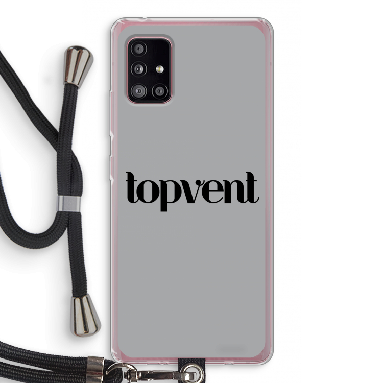Topvent Grijs Zwart: Samsung Galaxy A51 5G Transparant Hoesje met koord