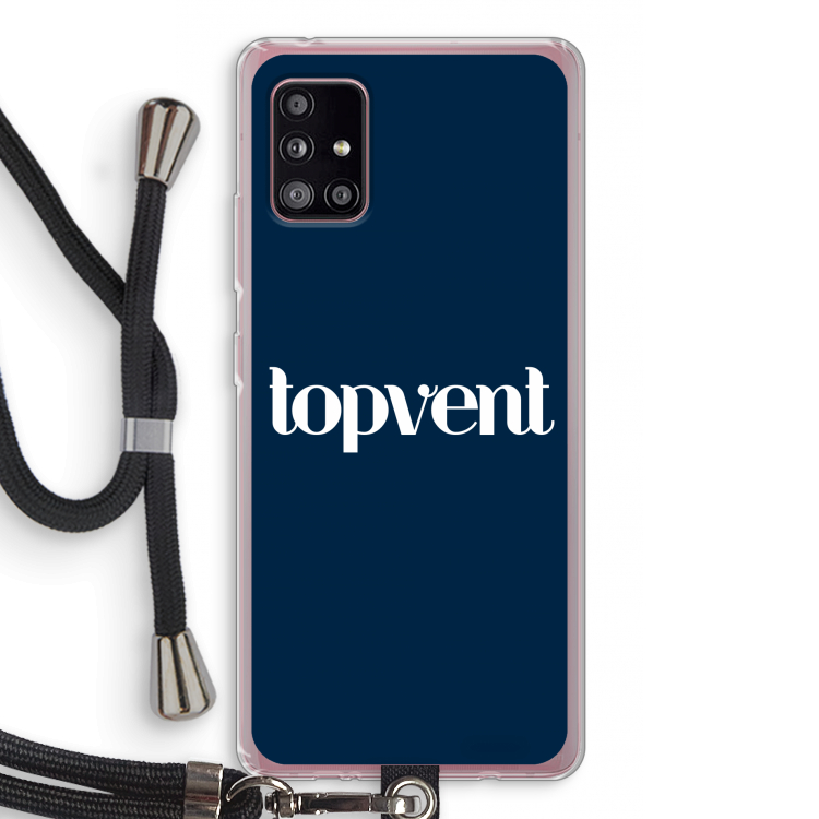 Topvent Navy: Samsung Galaxy A51 5G Transparant Hoesje met koord