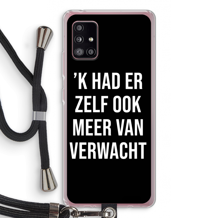 Meer verwacht - Zwart: Samsung Galaxy A51 5G Transparant Hoesje met koord