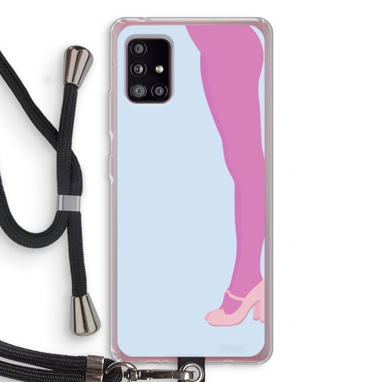 Pink panty: Samsung Galaxy A51 5G Transparant Hoesje met koord
