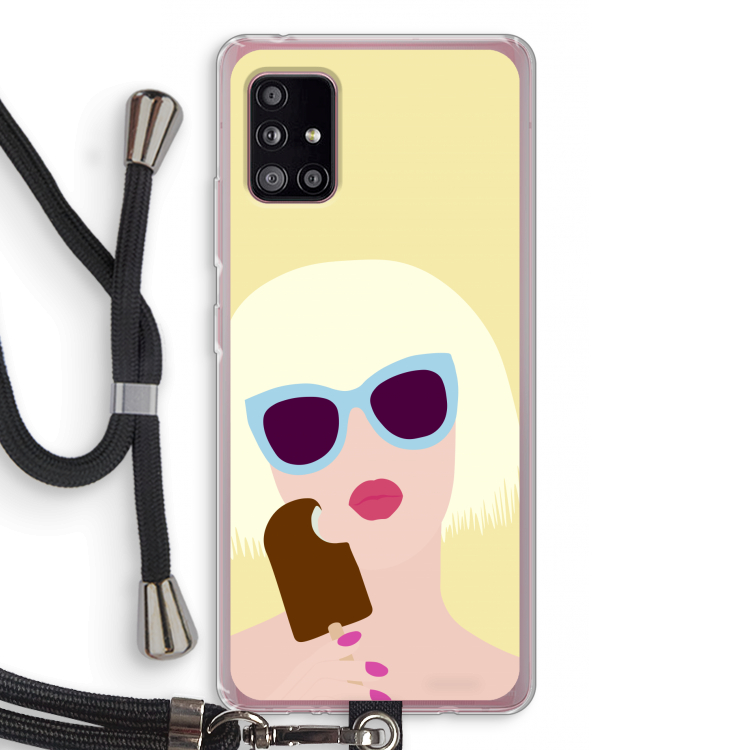Ice cream: Samsung Galaxy A51 5G Transparant Hoesje met koord