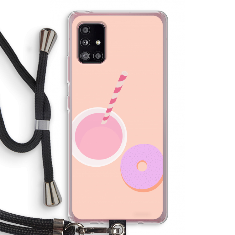 Donut: Samsung Galaxy A51 5G Transparant Hoesje met koord