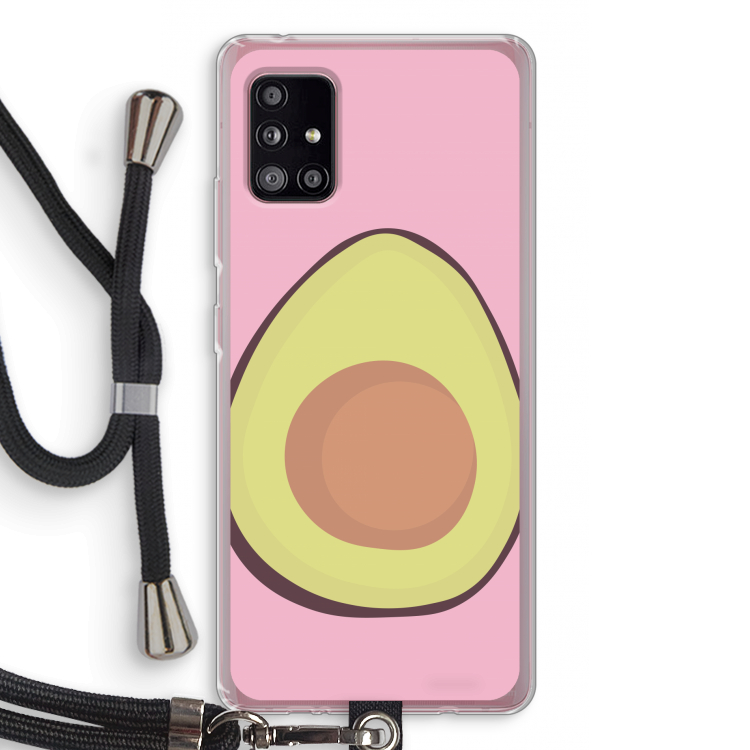 Avocado: Samsung Galaxy A51 5G Transparant Hoesje met koord